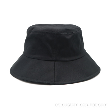 Gorra de sombrero de cubo de algodón negro